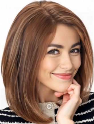 12 Inch Auburn Shoulder Length Straight Lace Front Wig – 100% Remy Human Hair Wholesale