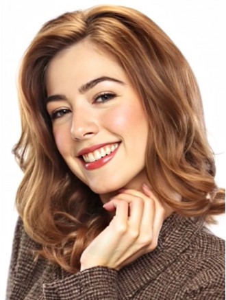 Affordable 14 Inch Auburn Shoulder Length Layered Wavy Lace Wigs – 100% Remy Human Hair Wholesale