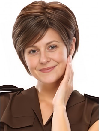 8 Inch Auburn Bob Wigs with 100% Hand-Tied Monofilament Top for Wholesale