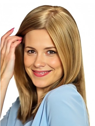 Wholesale Long Straight Blonde Remy Human Hair Wigs Without Bangs