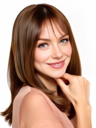 Wholesale Remy Human Hair Wigs Long Auburn With Bangs True Hair Wigs Bulk