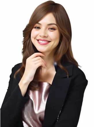 Long Layered Auburn Remy Human Hair Wig – Monofilament Top Capless Style