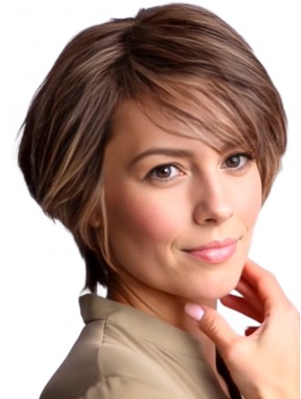 Monofilament Straight Bob 10 Inch Auburn Remy Human Hair Wig Wholesale