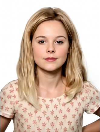Wholesale 12 Inch Wavy Blonde Lace Front Human Hair Kids Wigs Without Bangs
