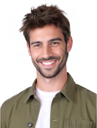 6 Inch Brown Straight Remy Human Hair Wig for Men with Monofilament Top and Lace Front Wholesale