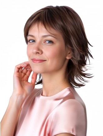 Wholesale 10 Inch Auburn Bob Straight Human Hair Wig Mono Crown Lace Front