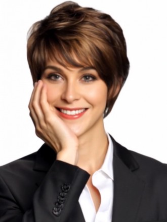 Wholesale Brazilian Remy Short Wavy Pixie Wig for African American Women – 9 Inch Capless Wig with Bangs