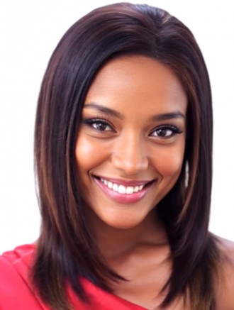 Wholesale Shoulder Length Auburn Straight Human Hair Wig – Lace Front Without Bangs