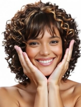 Wholesale Medium Curly Brown Brazilian Remy Half Wig – Shoulder Length Capless Synthetic Wig