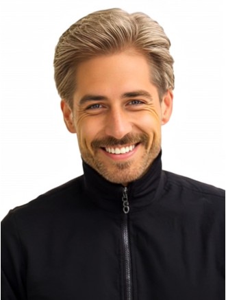 6 Inch Classic Straight Blonde Synthetic Lace Front Men’s Wig Wholesale