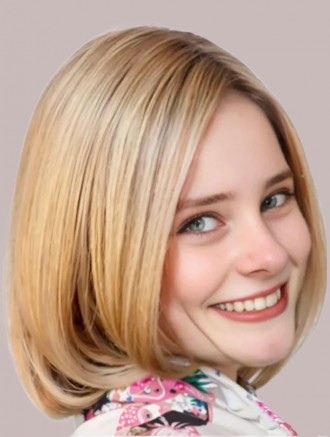 Wholesale Straight Bob Blonde 11 Inch Synthetic Wigs for Cancer Patients – Lace Front