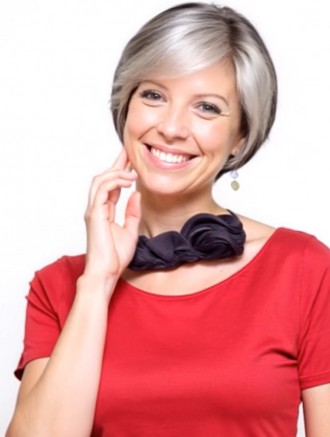 Wholesale Lace Front Grey Bob Wig – 7 Inch Straight Heat-Friendly Monofilament Synthetic Style