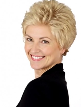 Wholesale Glueless Blonde Short Curly Synthetic Lace Front Wig – Monofilament Crown Capless Design