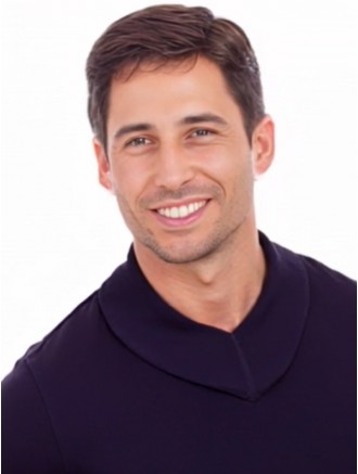 Wholesale Auburn Short Straight Heat-Friendly Synthetic Capless Wig for Men