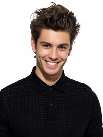 Short Auburn Wavy Remy Human Hair Wig for Men – Capless Boycut Wholesale