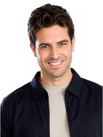 4 Inch Brown Wavy Synthetic Wig for Men with Lace Front – Cropped Style Wholesale
