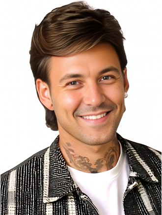 Wholesale Short Brown Straight Synthetic Wig for Men – Capless Heat-Friendly Lightweight Style