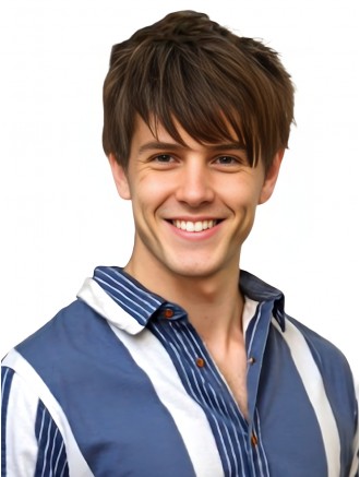 Monofilament Brown Remy Human Hair Short Straight Men's Wig Wholesale