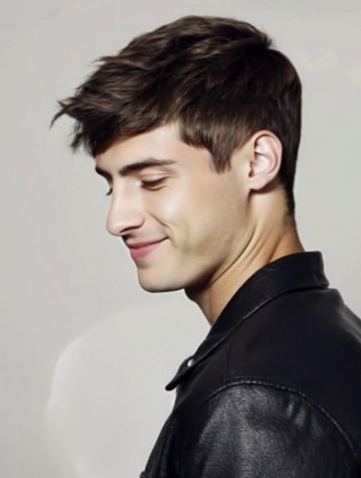 Wholesale Cropped Brown Straight Remy Human Hair Wig for Men – Monofilament Capless UK