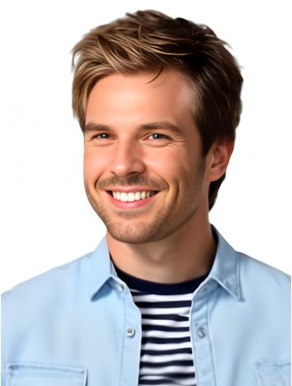 Short Brown Full Lace Remy Human Hair Men’s Wig – Boycut Style Wholesale