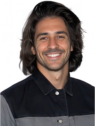 Chin-Length Black Wavy Remy Human Hair Men’s Wig – Lace Front Mono Top Wholesale