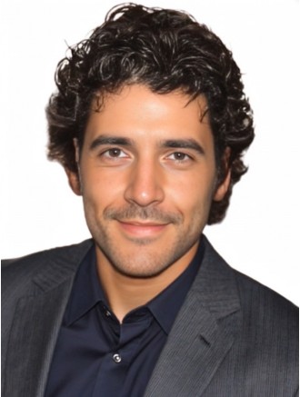 Wholesale Brown Curly 100% Hand-Tied Remy Human Hair Men’s Wig with Lace Front and Mono Top