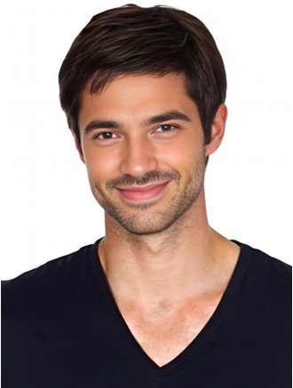 Brown Short Straight 100% Hand-Tied Remy Human Hair Wig for Men – Wholesale