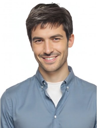 4 Inch 100% Hand-Tied Short Straight Grey Synthetic Wig for Men Wholesale