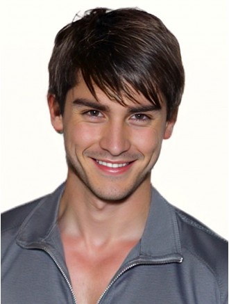 Remy Human Capless Short Straight Brown Men’s Wig Wholesale