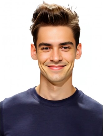 Wholesale 100% Hand-Tied Mono Top with Lace Front Brown Remy Human Hair Men’s Wig