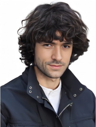 Short Curly Natural Black Full Lace Human Hair Wig with Bangs for Men – Remy Wholesale