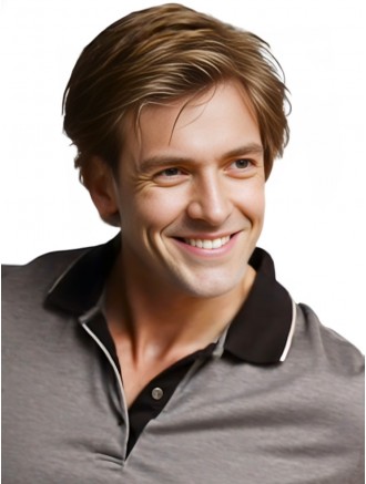 8 Inch Blonde Straight Remy Human Hair Capless Wig for Men Wholesale