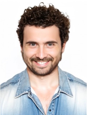 6 Inch Brown Curly Full Lace Synthetic Men’s Wig Wholesale