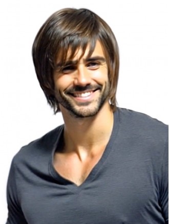 12 Inch Brown Straight Remy Human Hair Capless Long Men’s Wig Wholesale