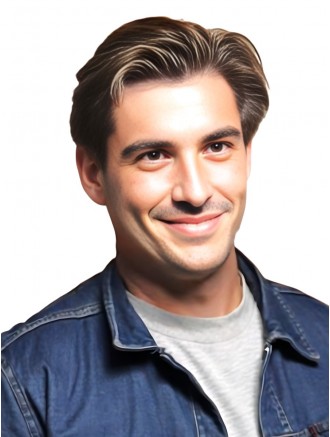 Wholesale Short Brown Straight Synthetic Lace Front Wig for Men