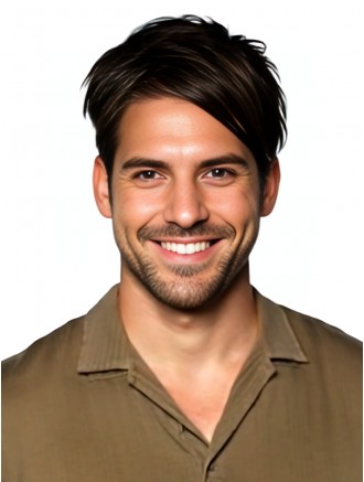 6 Inch Brown Straight Remy Human Hair Full Lace Wig for Men Wholesale