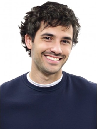 Wholesale Capless Layered Curly Short Black Synthetic Wig for Men