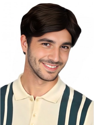 6 Inch Brown Straight Remy Human Hair Wig for Men – Fully Hand-Tied Cap Wholesale