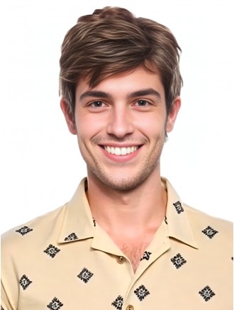 6 Inch Brown Straight Remy Human Hair Wig for Men with 100% Hand-Tied Cap Wholesale