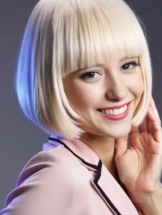 Wholesale 10" Platinum Blonde Capless Bob Wig – Sleek Straight Synthetic Fashion Wig