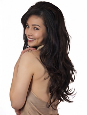 Wholesale Long Wavy Black 3/4 Half Wig Heat Friendly Synthetic