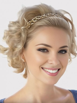 Wholesale 8 Inch Synthetic Wavy Half Weave Wig – Capless Chin Length Wig with Braided Headband