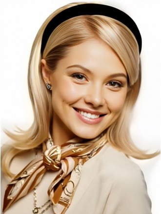 Durable Blonde Wavy Synthetic Half Wig – 10 Inch Capless Wholesale Hairpiece