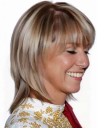 Wholesale 12 Inch Blonde Straight Bob Wig with Bangs – Remy Human Hair Lace Front