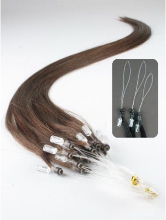 No-Fuss Brown Straight Micro Loop Ring Hair Extensions Wholesale