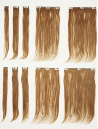 New Brown Straight Remy Clip-In Human Hair Extensions – 14″ Crown Set Wholesale