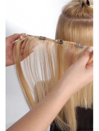 Flexibility Blonde Straight Remy Clip-In Human Hair Extensions – 18″ Wide Weft Wholesale