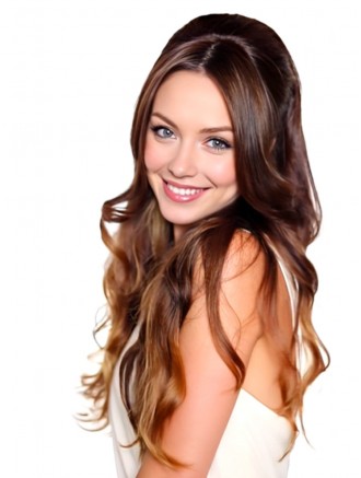 Wholesale Long Black Mixed Brown Wavy Synthetic Hair Fall