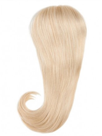 Wholesale Blonde Straight Human Hair Topper with Crystal Net Base – 14 Inch