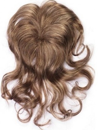 Wholesale Brown Wavy Synthetic Clip In Hair Topper - 14 Inch